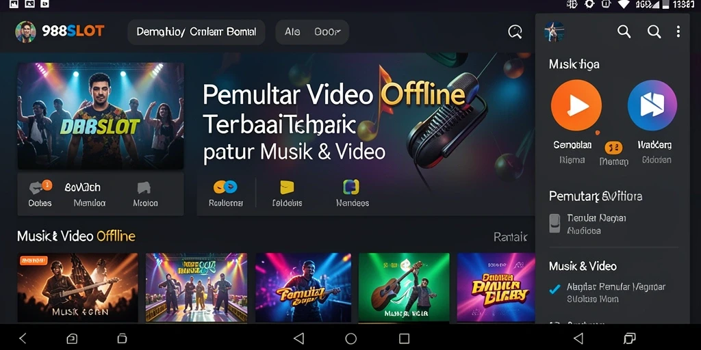 Antarmuka aplikasi <strong>988SLOT</strong> yang sederhana dan menarik untuk Pemutar Video Offline.