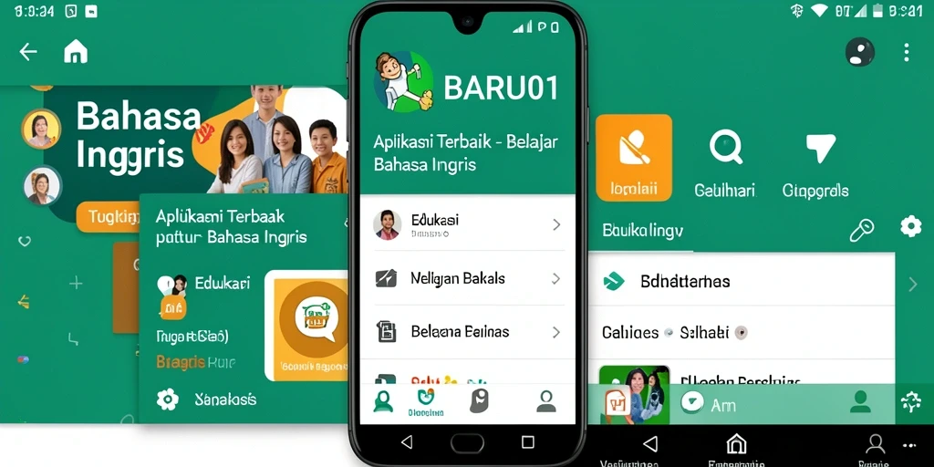Tampilan antarmuka BARU01 yang menarik untuk belajar Bahasa Inggris.