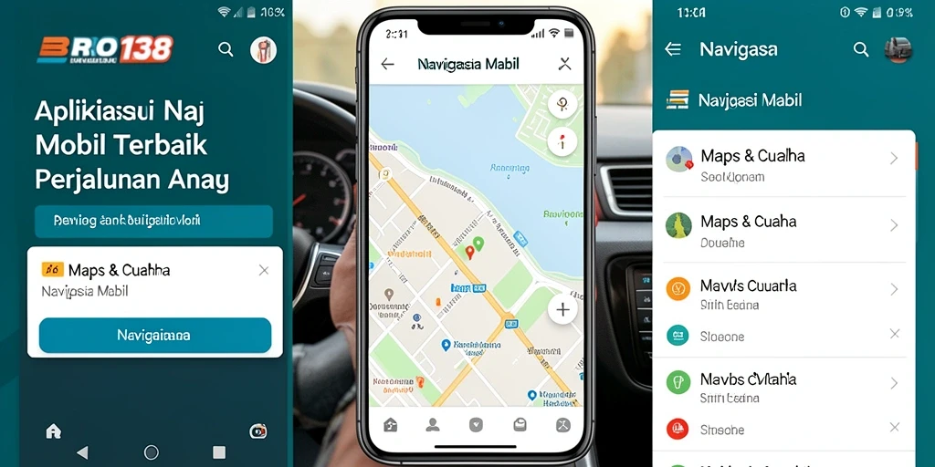 Tampilan antarmuka aplikasi Navigasi Mobil BRO138.