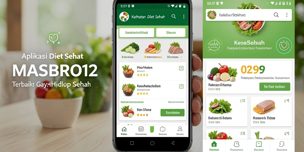 Antarmuka MASBRO12 dengan fitur Diet Sehat yang informatif.