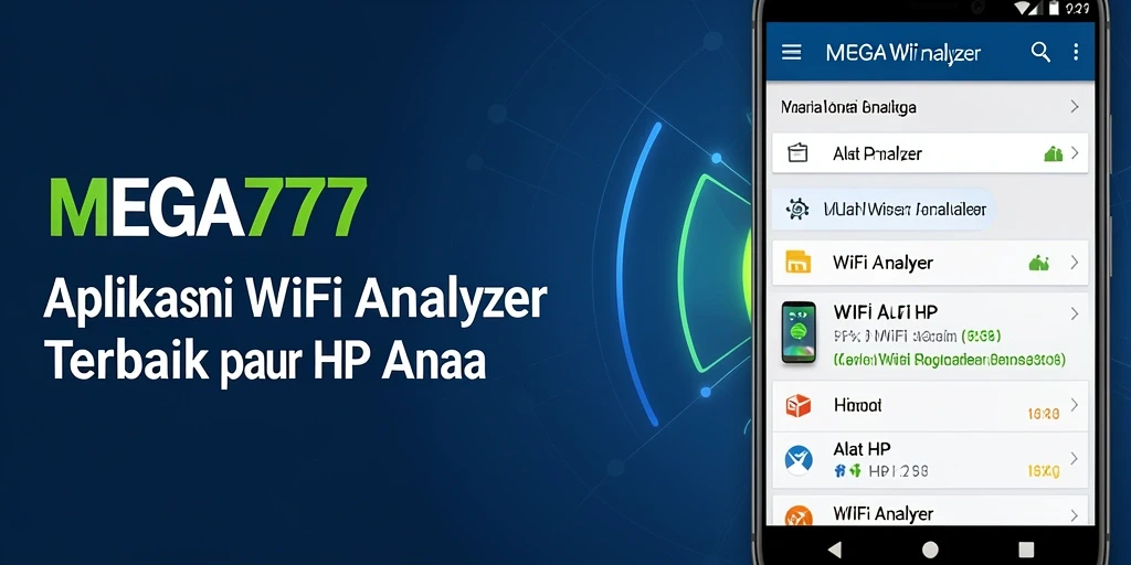 Antarmuka aplikasi MEGA777 menampilkan analisis WiFi yang informatif.