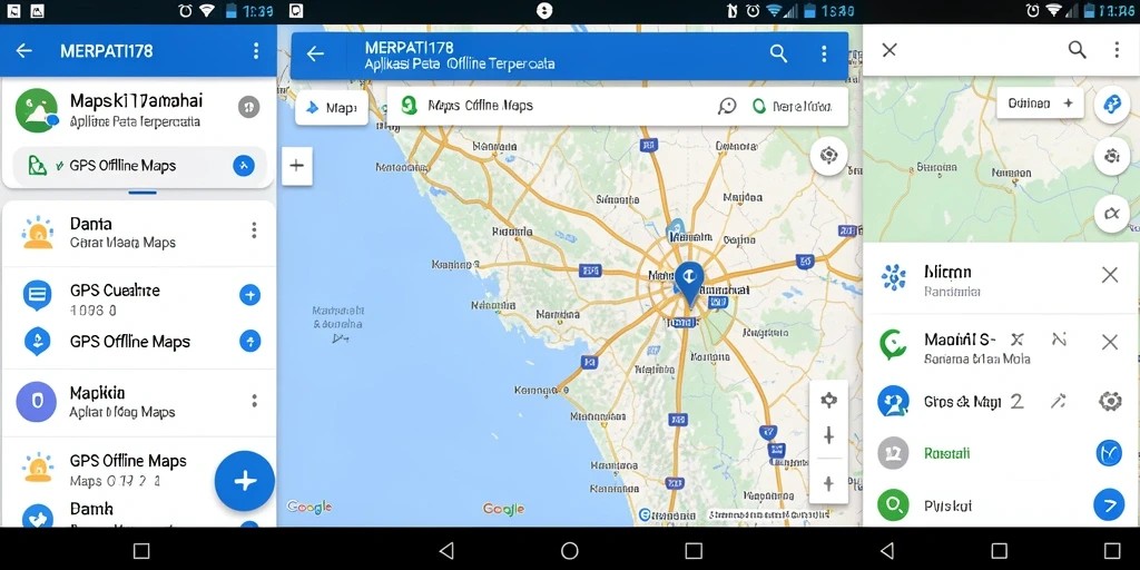 Antarmuka aplikasi MERPATI178 dengan fungsi GPS Offline Maps.