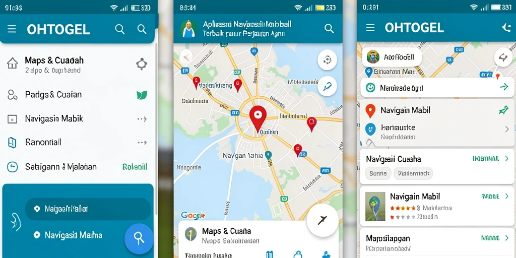 Tampilan antarmuka OHTOGEL yang bersih dan fungsional untuk navigasi mobil.