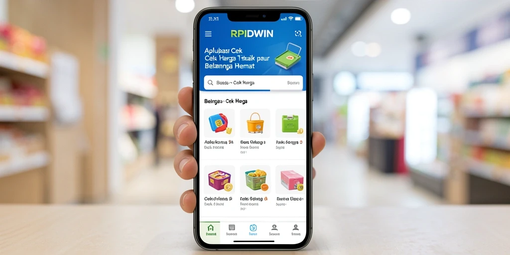 Tampilan antarmuka RPIDWIN yang sederhana dan intuitif untuk cek harga.