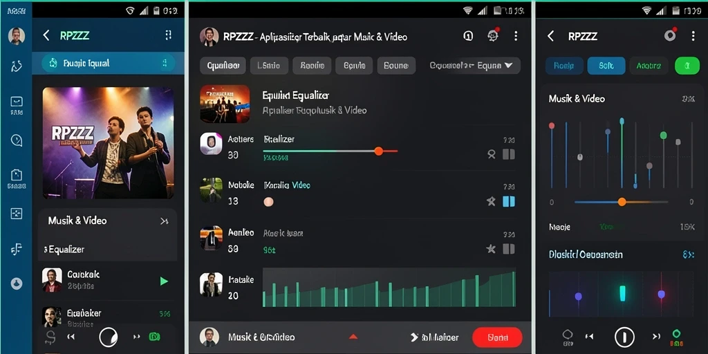 Antarmuka aplikasi Equalizer RPZZZ yang modern dan fungsional.